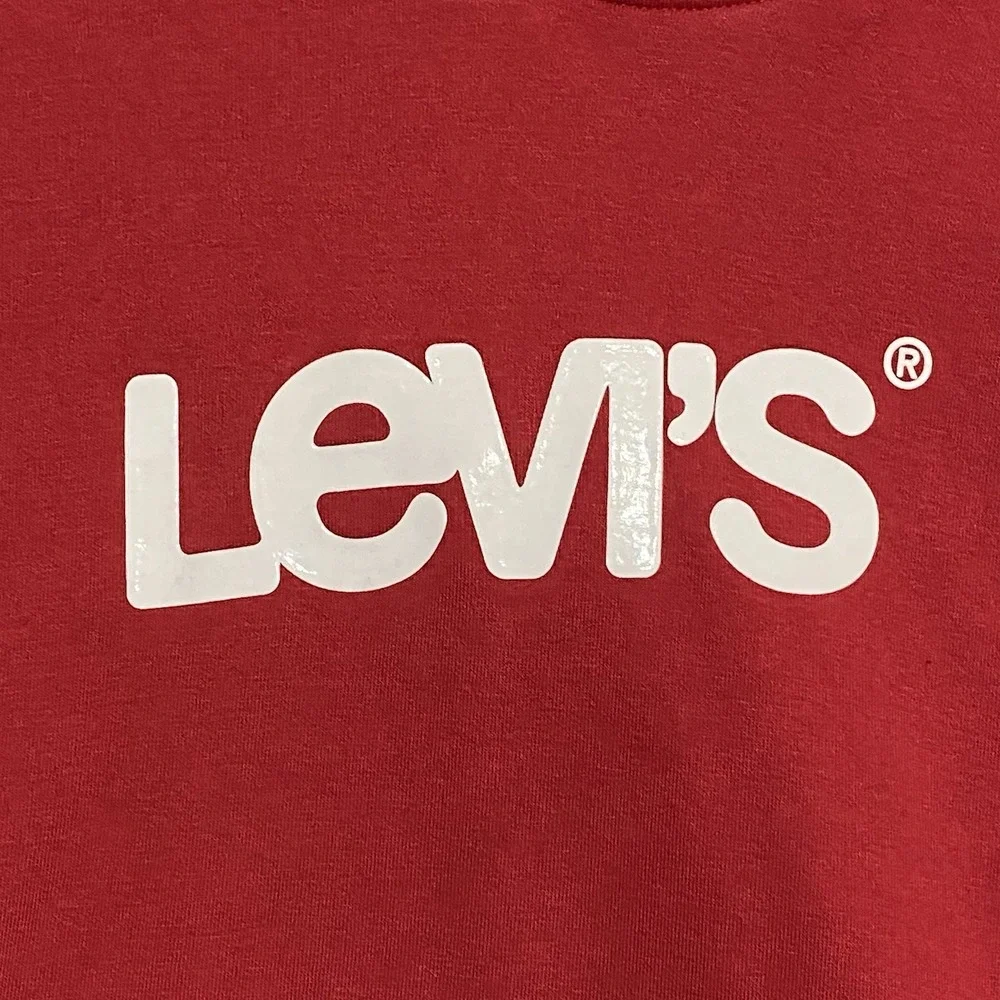 Levi's Sweatshirt Hoodie Mens Sz XL Red Long Sleeve Big Logo